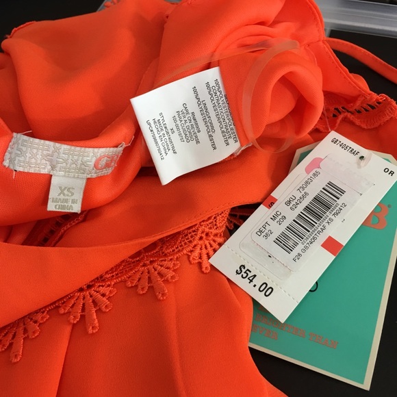 NWT Gianni Bini GB Orange Dress - Picture 3 of 6